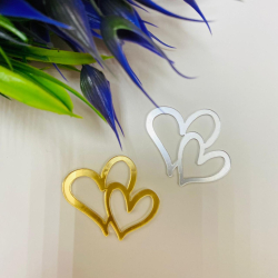 Изображение Мини декор Сердца (золото,серебро)